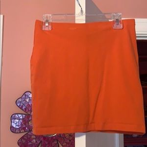 Orange bodycon skirt